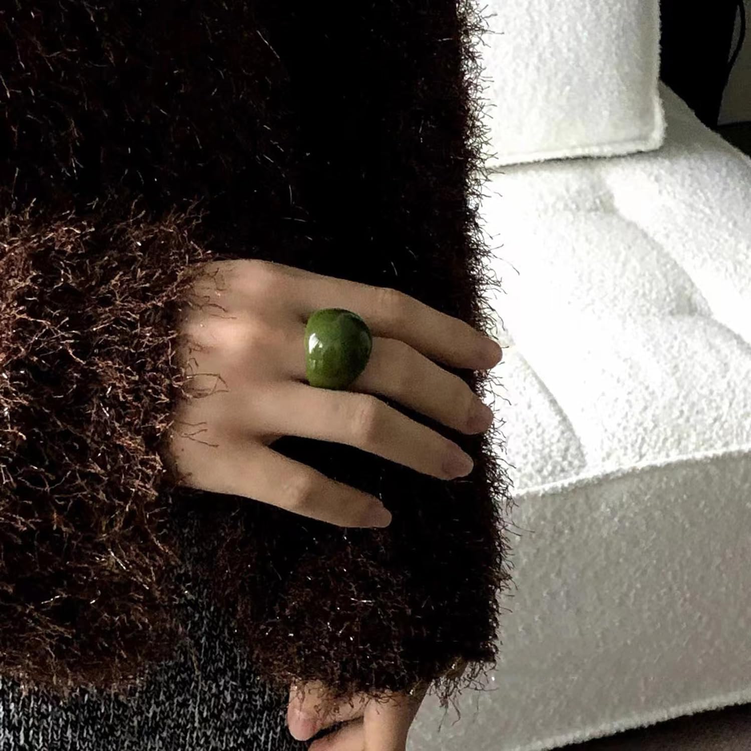 Multicolor Resin Chunky Ring for Women, Acrylic Rings Knuckle Finger Rings Cute Trendy Statement Dome Thick Rings - Image 2