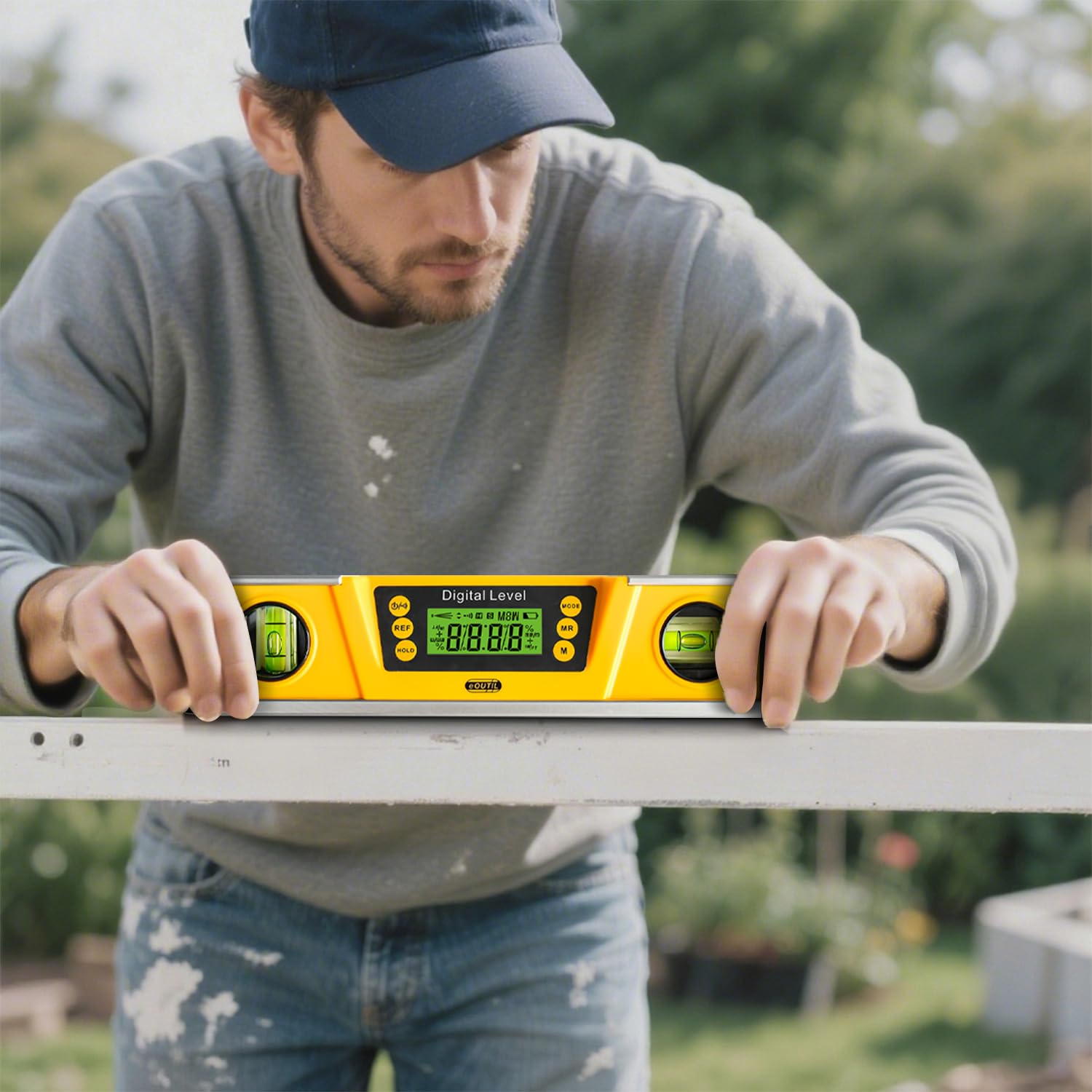 Digital Level and Protractor, 10 Inch IP54 Protected Electronic Bubble Inclinometer Angle Finder Gauge (Yellow) - Image 4
