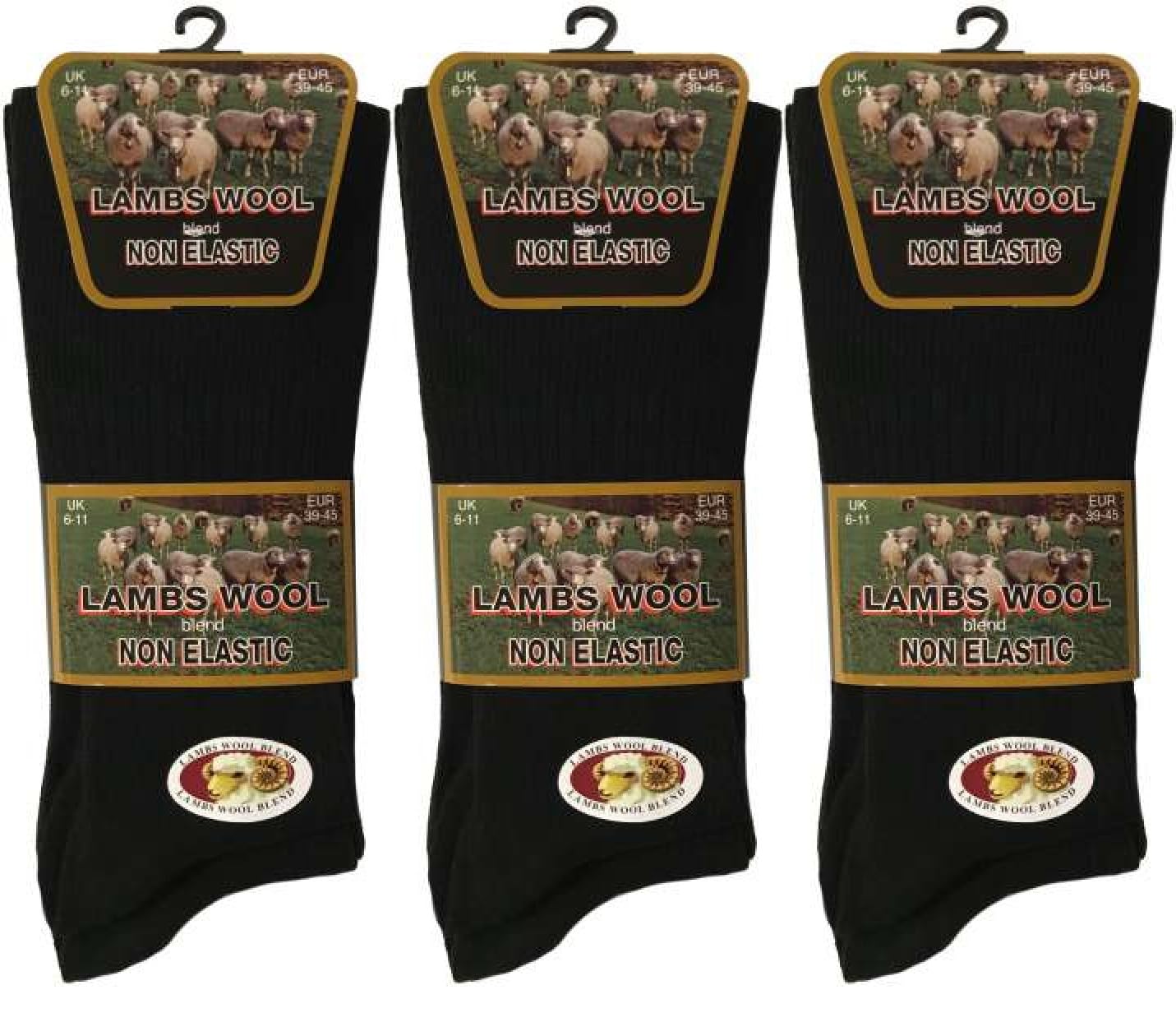Onlybee Men's Black 3 Pairs Of Wool Blend Non Elastic Socks Or Brown Mix (Uk, Numeric, 6, 11, Regular, Regular, )