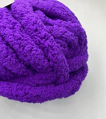 Miniatura 2 de Paquete de 6 hilos gruesos de felpilla suave, 3 libras, color morado oscuro, lavables, para tejer con brazos, acogedores, grandes y gruesos, 48 onzas