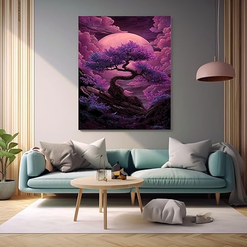 Miniatura 4 de VOCBAN Tree of Life Wall Art The Picture Artwork Canvas Prints Tree Pictures Poster Retro Artwork for Bedroom Living Room Home