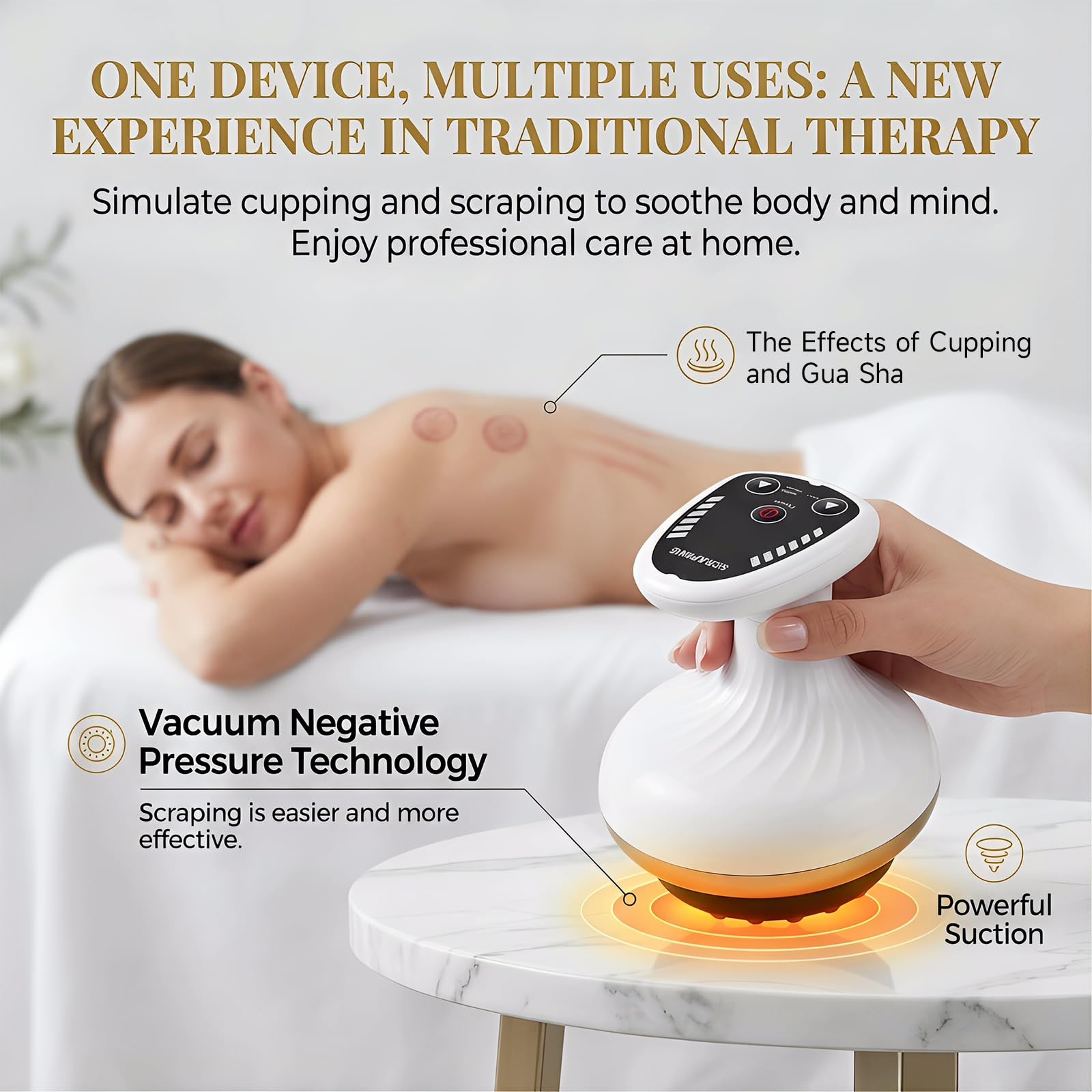Cellulite Massagegerät, Massage 4-in-1 Massagegerät gegen Cellulite, Elektrisch Anti-Cellulite Gerät, 9 Stufen Vakuum Massage mit Wärmefunktion für Straffere Haut für Ganzkörper Anwendung
