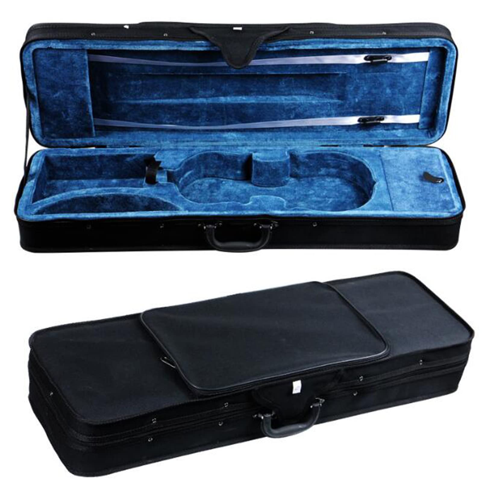 Estuche para Violín de Tamaño Completo 4/4 Negro Oblongo, Estuche para Violín Fuerte Interior de Felpa Profesional Súper Ligero con Correas de Mochila