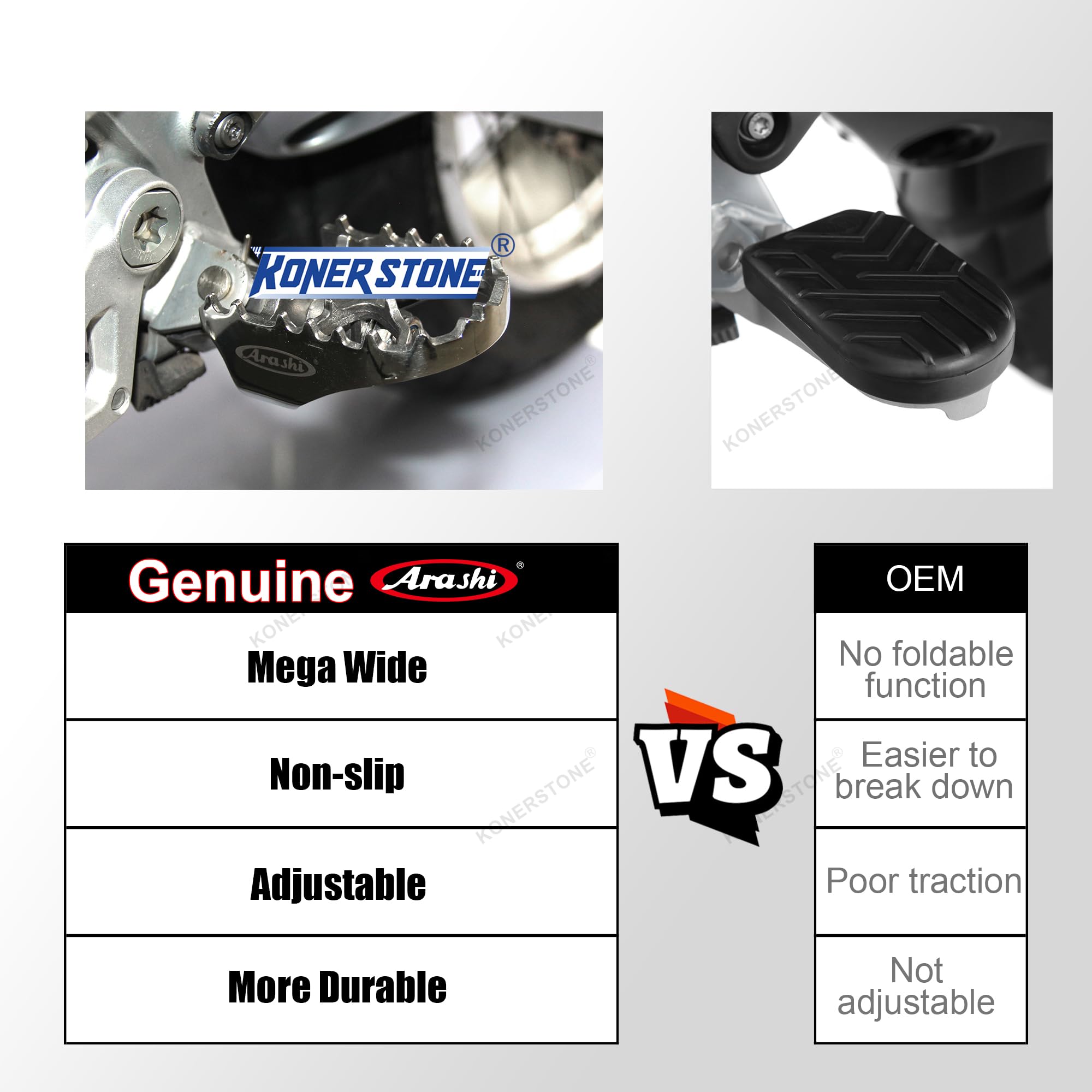 Fußstütze Pedal vordere Fußrasten Fahrer für B.M.W R1200GS 2013-2018 GSA ADV Adeventure / R1250GS 2019-2020 GSA / F750GS F850GS 2017-2020 Motorradzubehör Silber 1 Paar