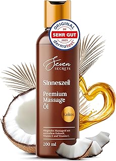 Massageöl für genussvolle Massagen 200ml XXL intimgeeignet (Dermatest: SEHR GUT) - Erotik Massage Öl - Mit wertvollem Mandelöl für intensive Pflege