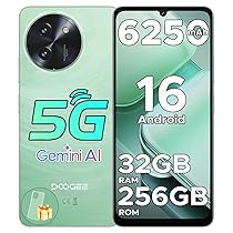 DOOGEE Note 59 Pro Smartphone 5G Android 16, 6.75″ 120Hz 32GB+256GB, TF 2TB Cellulare, T8200 Octa-Core Telefono, 6250mAh, Gemini AI, 16MP+8MP, Fingerprint, Face ID, 5G Dual SIM, Widevine L1, OTG, Tipo-C, NFC