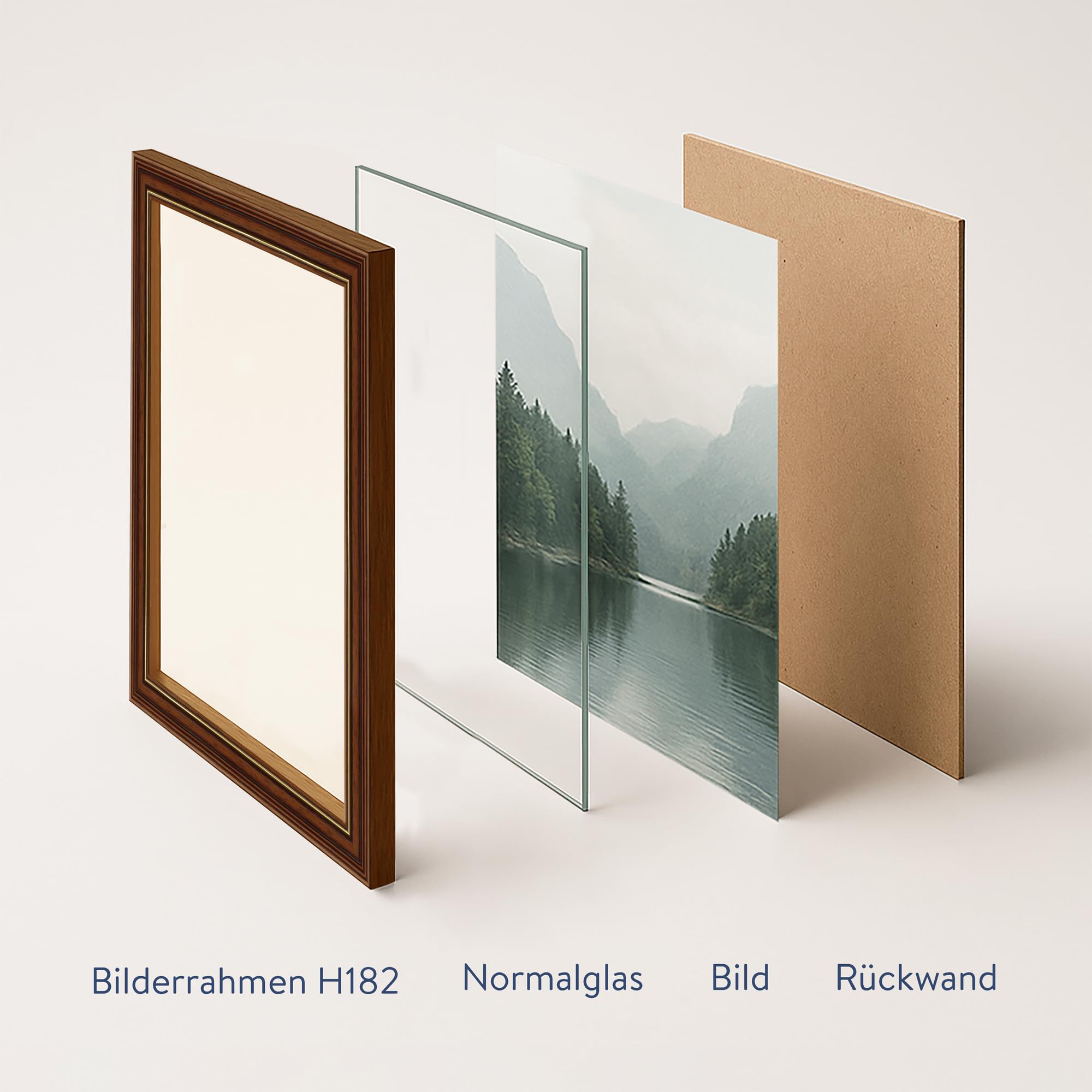 WANDStyle Bilderrahmen A2 Holz, DIN A2 Bilderrahmen Braun Vintage 60x42 cm | Hochwertiger Holzbilderrahmen Antik, Posterrahmen zum Aufhängen, Rahmen 42x60 cm, Fotorahmen H182 Made in Germany
