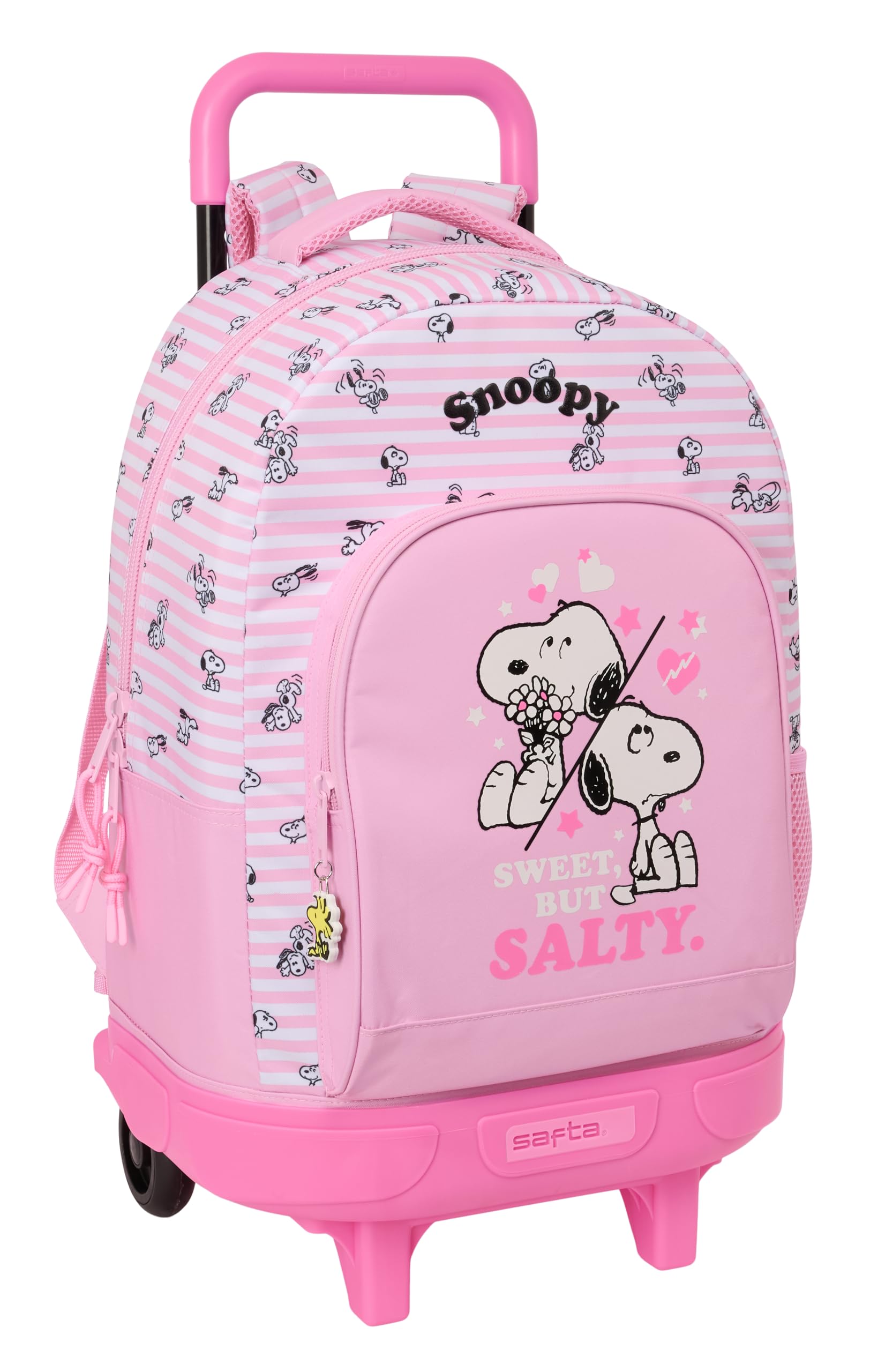 Safta SNOOPY - Mochila Grande con Ruedas, Compacta, Extraíble, Ideal para Niños de Diferentes Edades, Cómoda y Versátil, Calidad y Resistencia, 33x22x45 cm