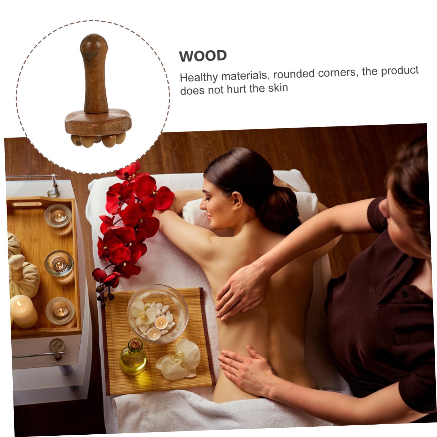 3 Piezas masajeador massager massageador aparato masaje máquina de cuerpo palo de rodillo muscular dispositivo de de partículas Madera fragante Light Brown