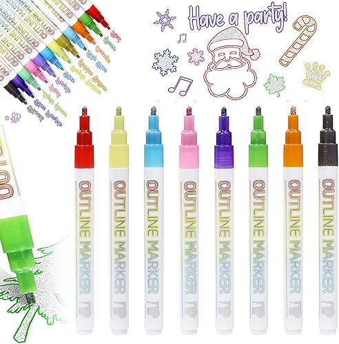 Terrain-Hill - Juego de marcadores de contorno de 8 colores juego de marcadores de contorno marrón atto marcadores de contorno súper Squigglles