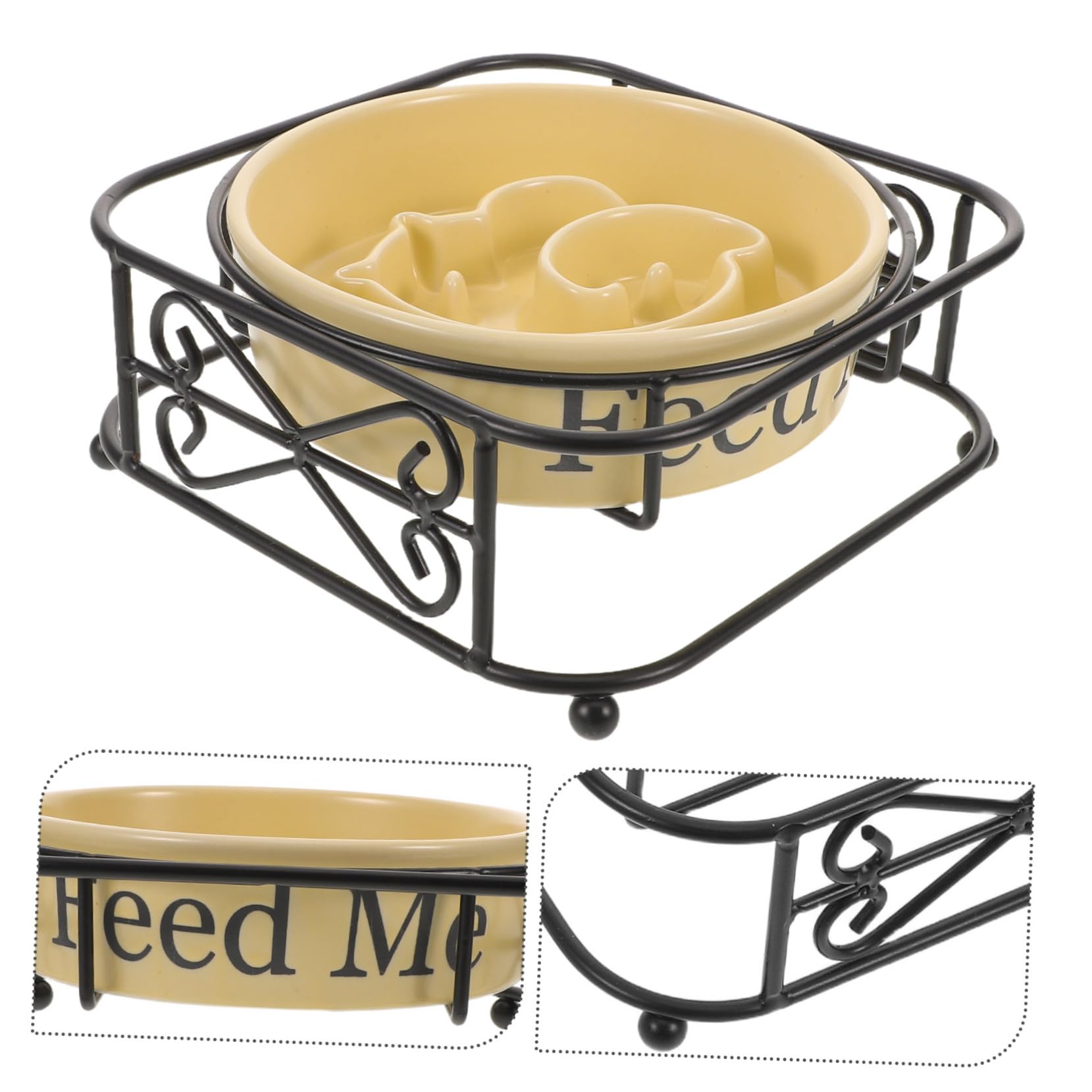 Ciotola Slow Feeder in Ceramica per Cani e Gatti Supporto Elevato Anti-ingozzamento Adatta Cani e Gatti di Piccola e Media Facile da Pulire e Stabile