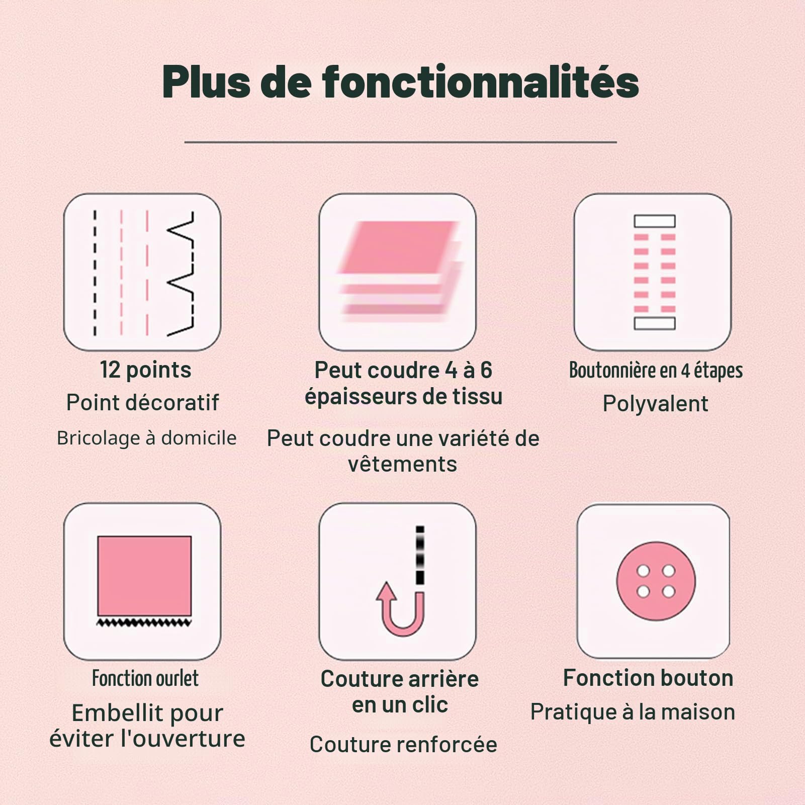 Machine à Coudre électrique pour Débutants, Machine À Coudre Automatique Électrique Avec Pédales, 12 Points Différents, Couture Automatique(Machine à Coudre + Accessoires de Couture)