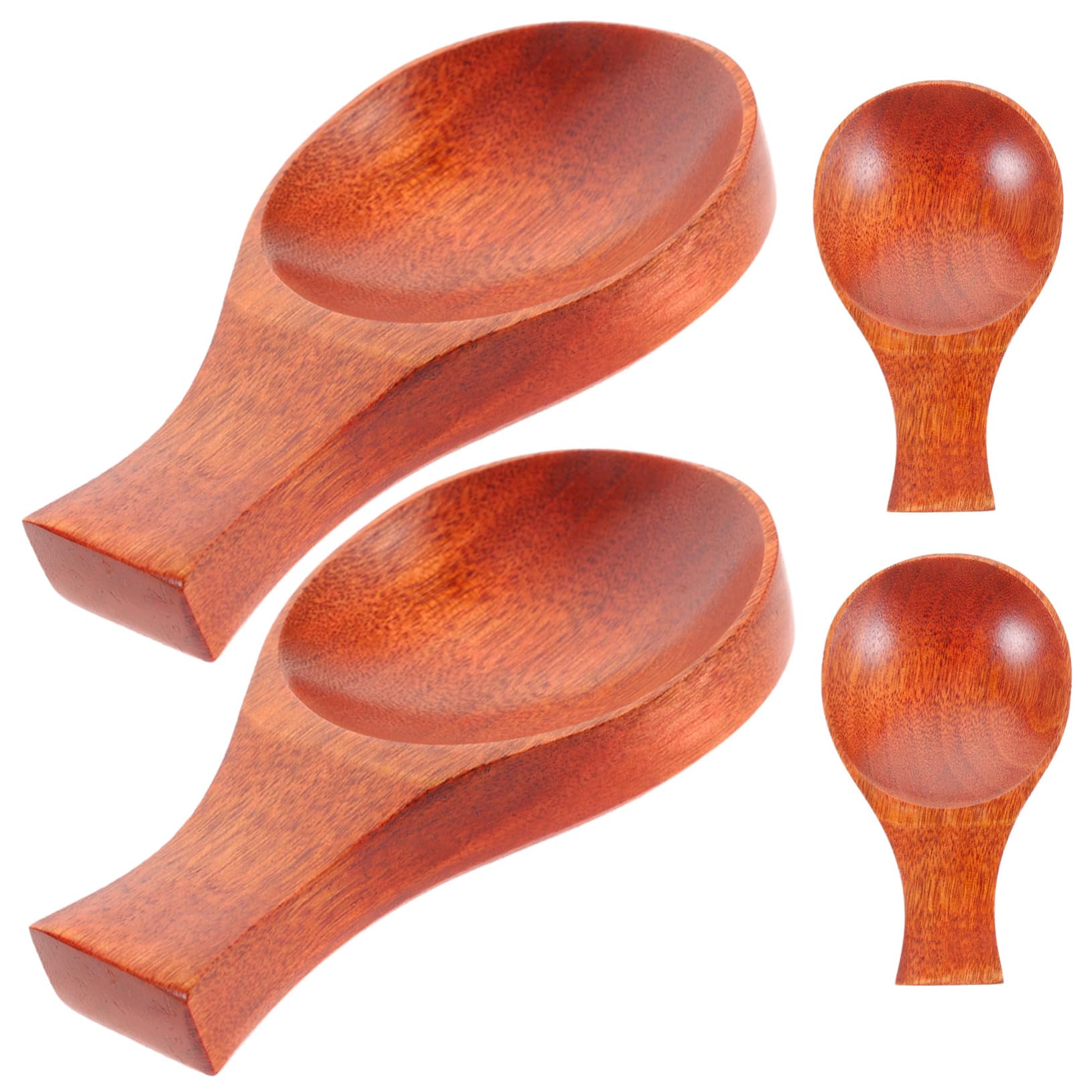 SOLUSTRE 4Pcs Natural Wood Chopstick Rests and Spoon Holders Utensil Stands for Home Restaurant and Party Use Elegant Design with Rustic Charm