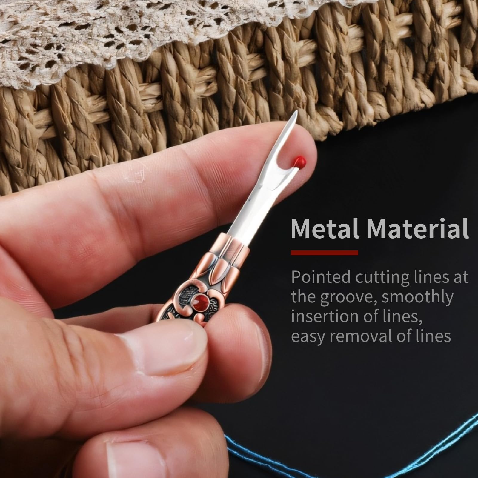 HERCHR 2Pcs Metal Seam Ripper Set,Seam Ripper Thread Remover Tool,DIY Metal Hand Stitch Remover Thread Remover for Needlework Leatherwork (Silver)