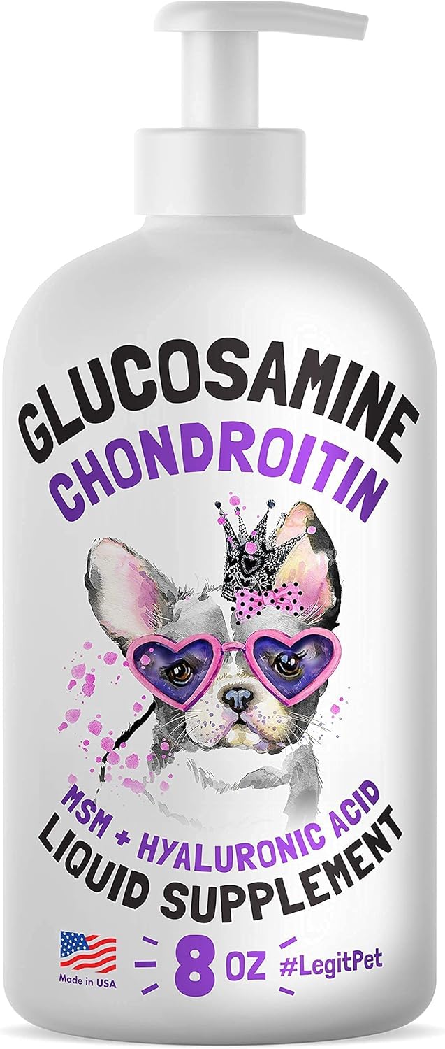 LEGITPET Probiotics for Dogs with Natural Digestive Enzymes + Prebiotics for Allergy & Itch Relief and Liquid Glucosamine for Dogs with Chondroitin, MSM & Hyaluronic Acid Bundle – Made in USA