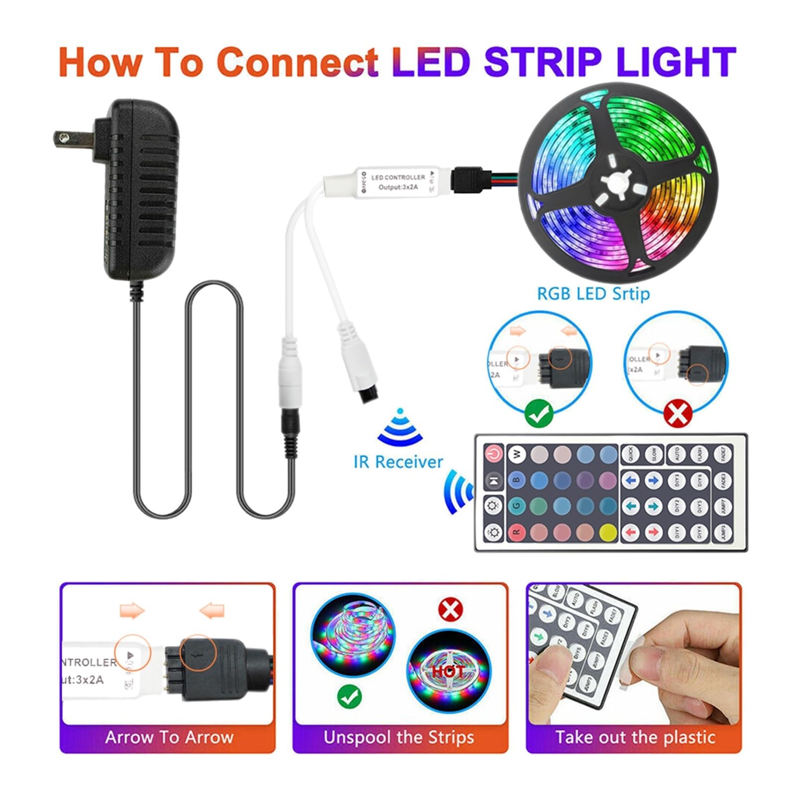 12V 5050 RGB LED Strip 5-30M WiFi inteligente Alexa Music Sync decoración colorida cinta de luz de neón(Waterproof,WIFI 24KEY_65.6FT-787.4INCH-20M)