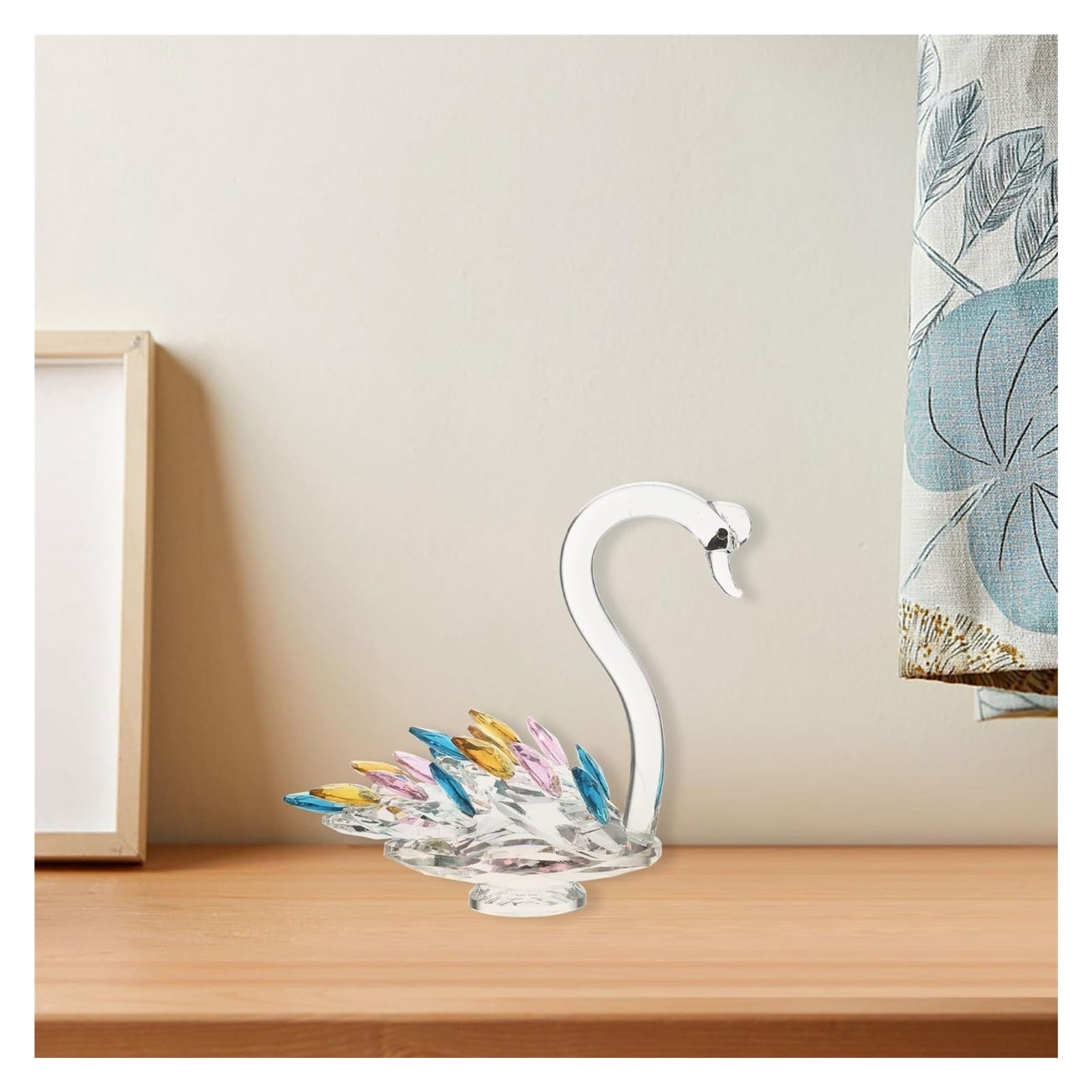 Decoración de Estatuas Figura de Cisne Cristal, Estatua Decorativa for Escritorio, decoración del hogar, compacta Figuras Decorativas