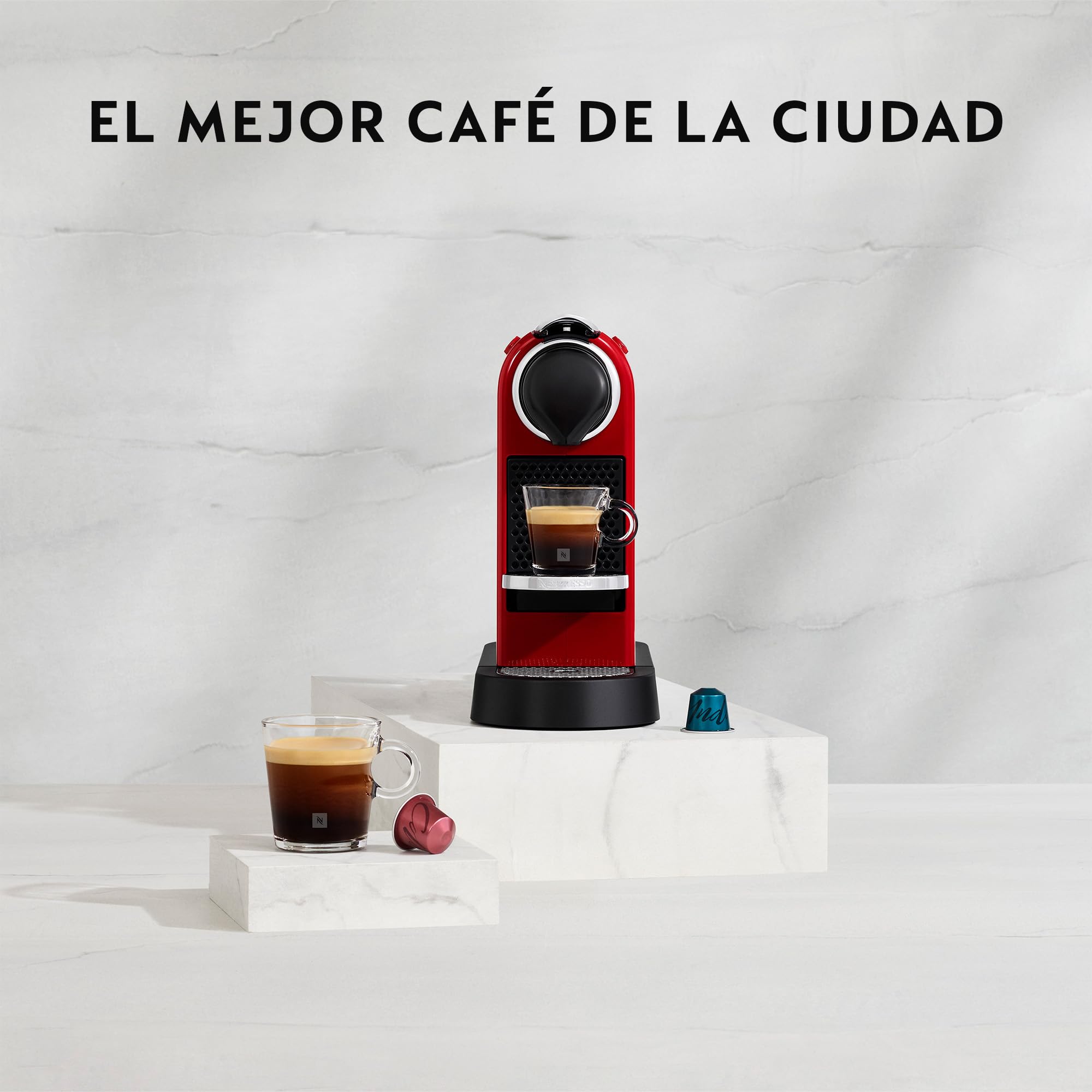 Krups Nespresso Citiz - Cafetera de cápsulas, 19 bares, Compacta y elegante, Thermoblock, Limpieza fácil, Función automática, Modo Eco, Incluye kit bienvenida, Plata, XN741B10 | Compacta y elegante, Thermoblock, Limpieza fácil, Función automática, Incluye