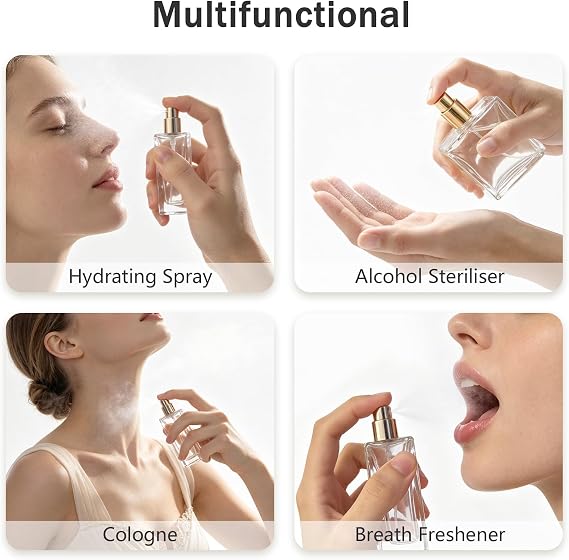 50ml/1.7oz Clear Glass Perfume Sprayer Bottle, Portable Perfume Fine Mist Sprayer, Empty Refillable Travel Perfume Bottle