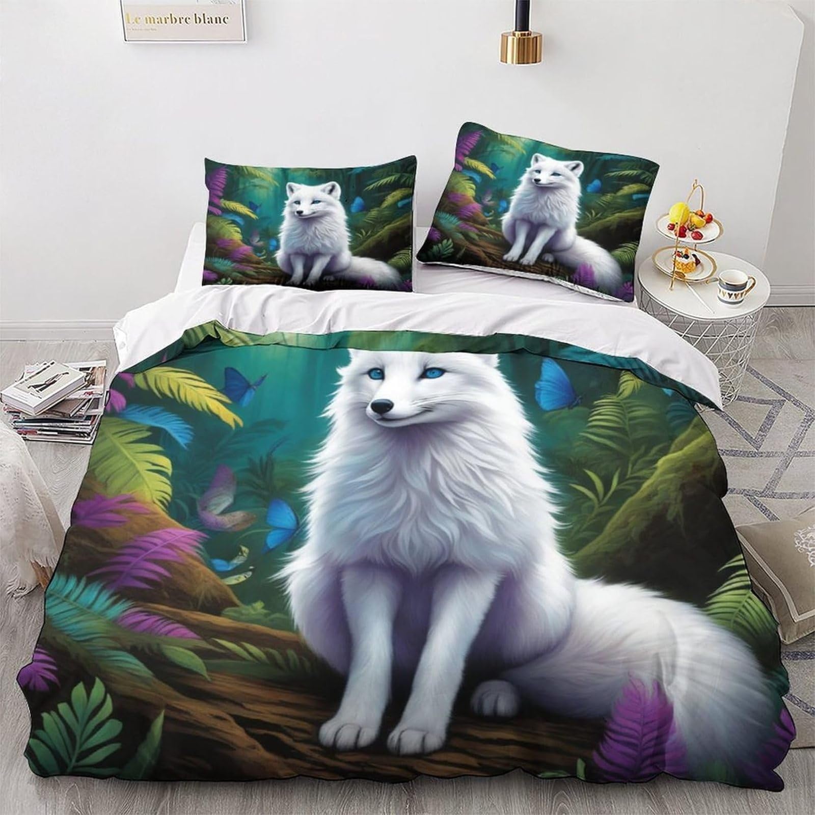 Housse de couette 200x200 motif renard pour chambre ado cocooning