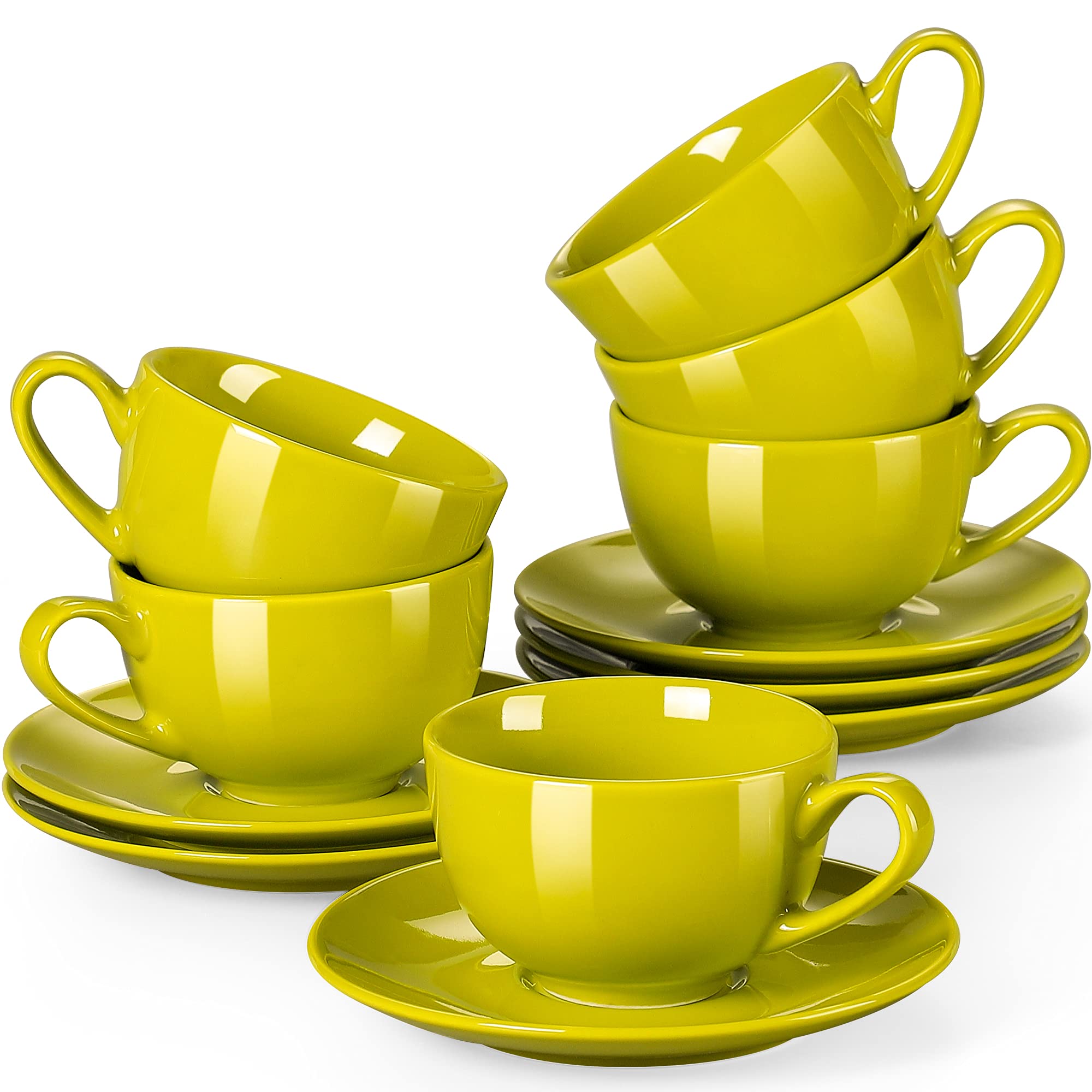 LOVECASA SWEET - Servizio da caffè in porcellana, 12 pezzi, con piattini, per 6 persone, 230 ml