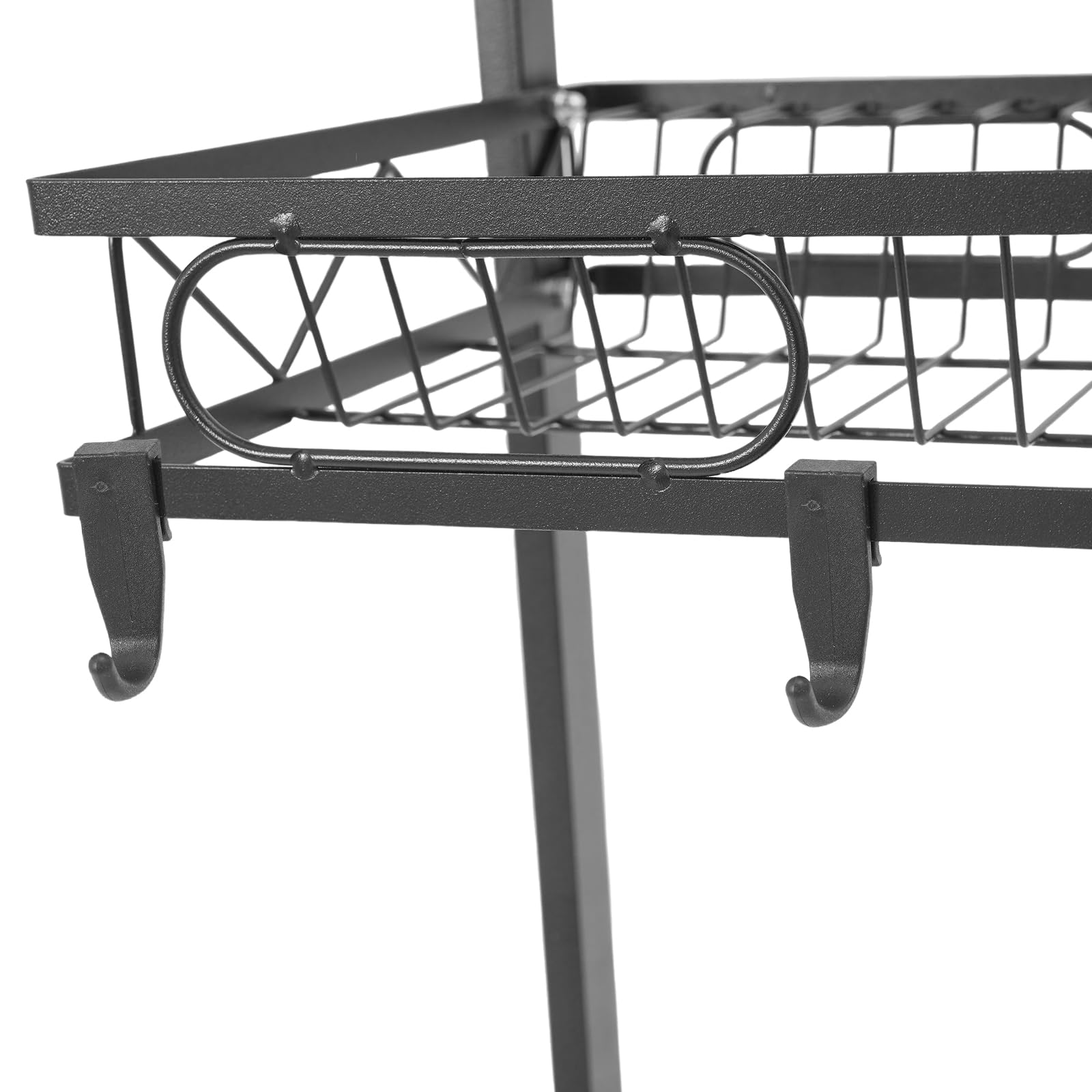 Abtropfgestell Geschirr, 2-Stufiges Geschirrabtropfgestell Hohe Leitplanke Anti-Rutsch-Saugnapf 10kg Belastbar (Jede Ebene) Vielfältige Ablagefächer Durchbrochenes Gitterdesign