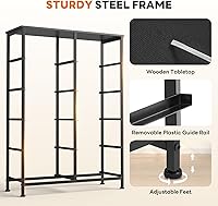 Vista 7 de Sweetcrispy 10 Drawer Fabric Dresser Storage Tower with Bins, Tall Chest Organizer for Bedroom Closet Hallway, Steel Frame Wood Top Easy Pull