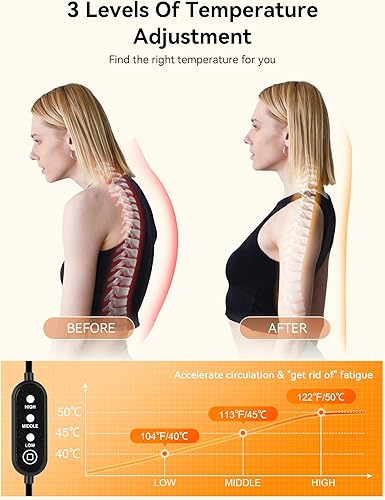 Miniatura 3 de Ensanchador de cuello térmico para aliviar el dolor, relajante de cuello y hombros, dispositivo de tracción cervical calentado de grafeno, corrector