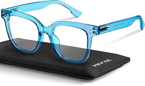Miniatura 10 de miyya Gafas de luz azul para mujeres y hombres – Monturas gruesas de gran tamaño bloqueador de luz UV y azul, accesorios elegantes para gafas