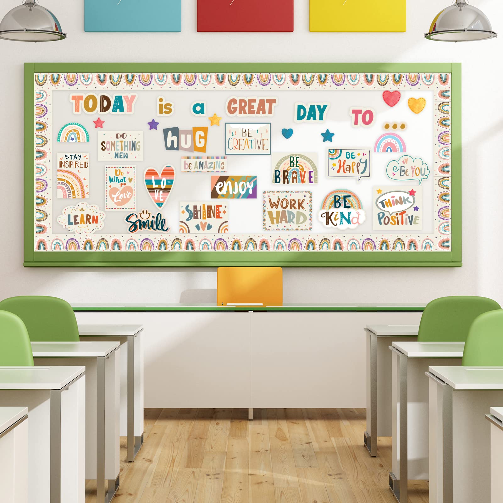 Buy Today is A Great Day Bulletin Board Set Boho Rainbow Inspiration