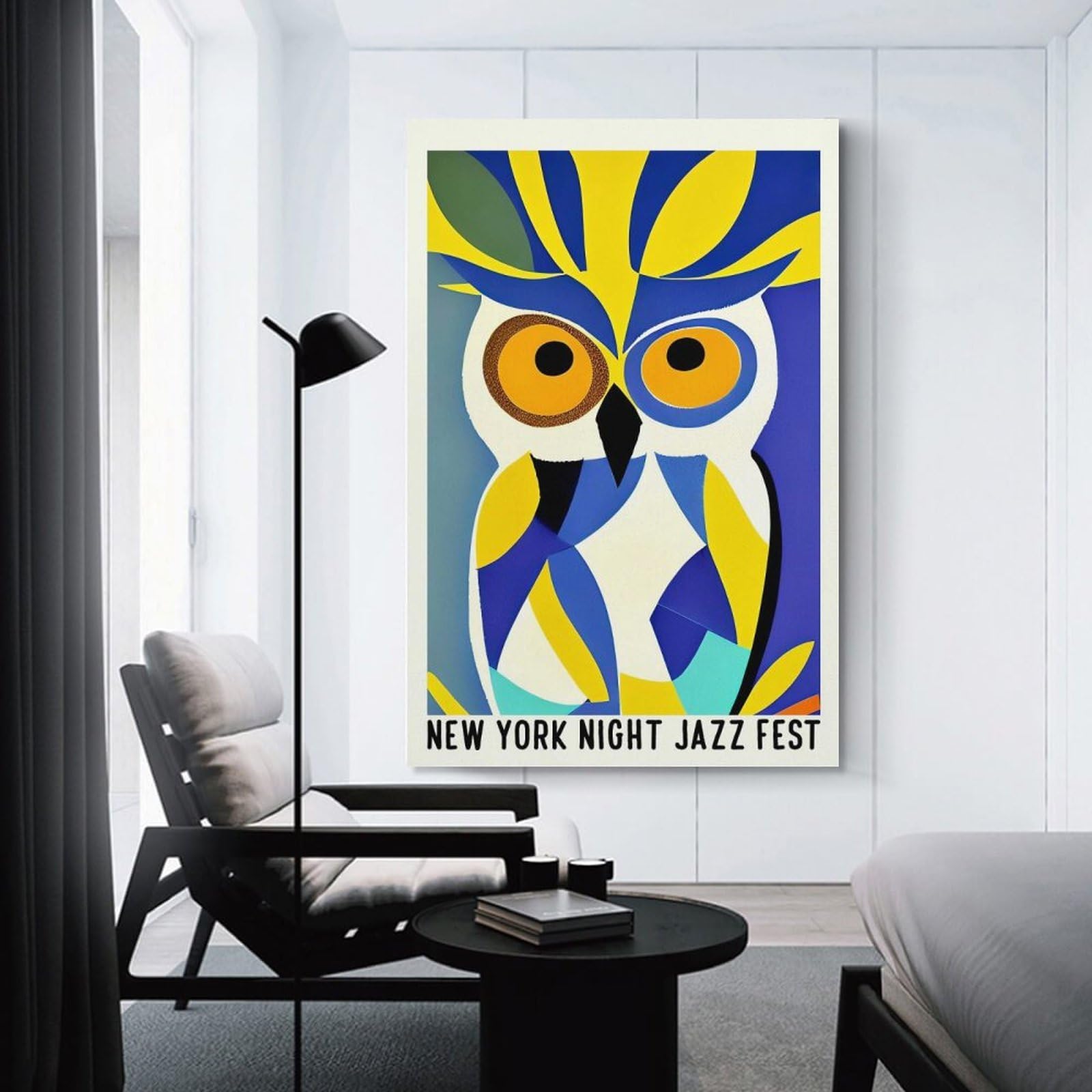 Junmoney Canvas Art Print New York Night Jazz Fest, 24x36inch(60x90cm), for Gallery Wall Layouts in Home Or Office, A Versatile Canvas Print for Layering