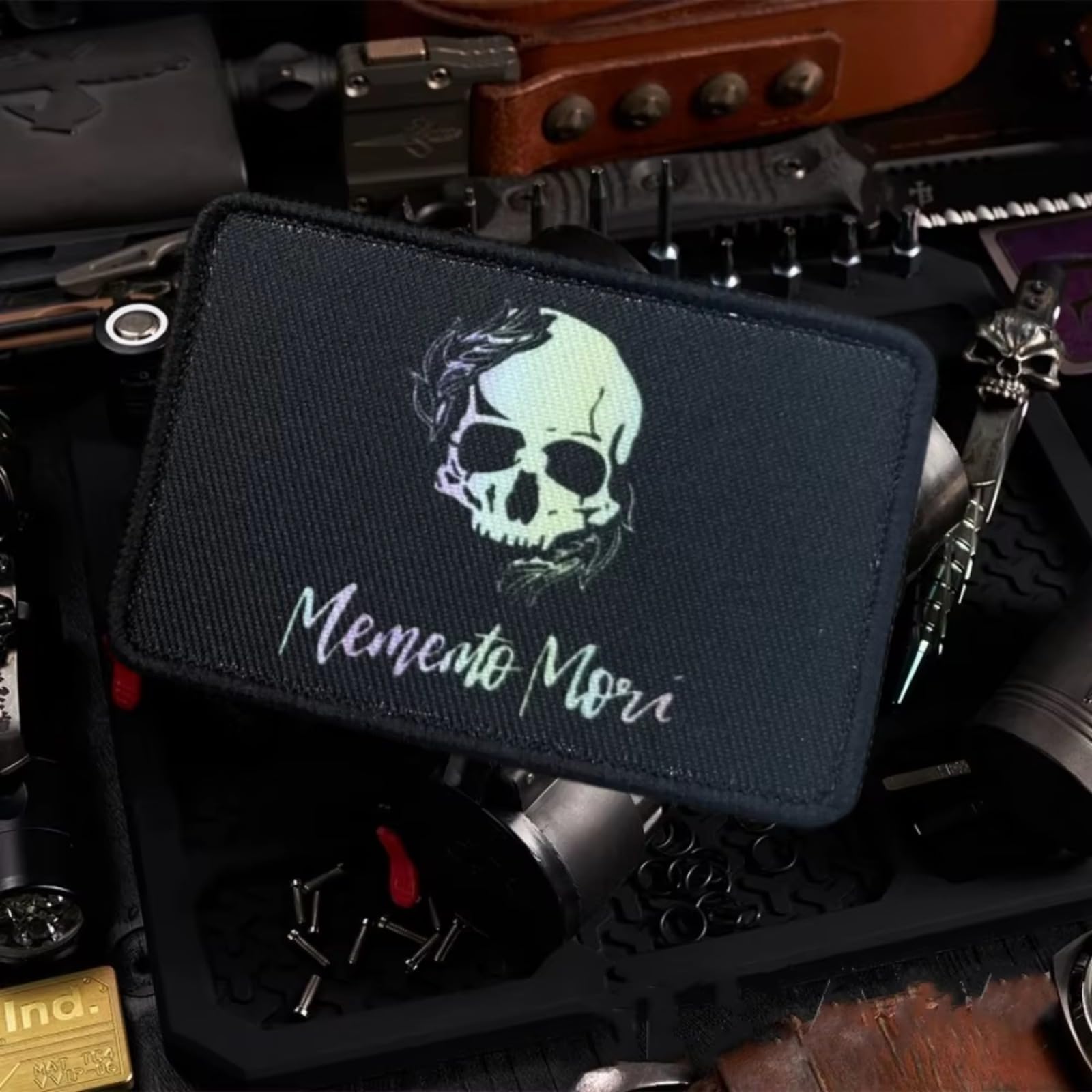Memento Mori Skeleton Tactical Patch, Skull Hook and Loop Morale Patches, Funny Appliques for Backpacks, Trucker Hats, Lunch Bags, Vests, Jackets