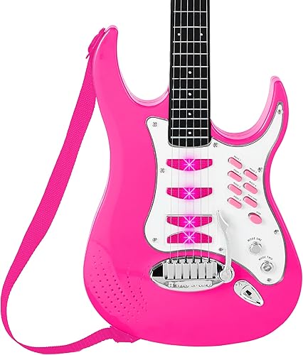 Miniatura 3 de Set de juegos guitarra eléctrica para niños creproductor de mp3, productos Best Choice, Rosado
