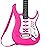 Best Choice Products Kids Electric Musical Guitar Play Set, Toy Guitar Starter Kit Bundle w/ 6 Demo Songs, Whammy Bar, Microphone, Amp, AUX, 2 Sticker Sheets - Pink