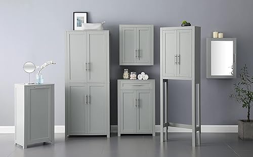 Miniatura 11 de Crosley Furniture Savannah - Botiquín de almacenamiento de pared con estantes, color gris