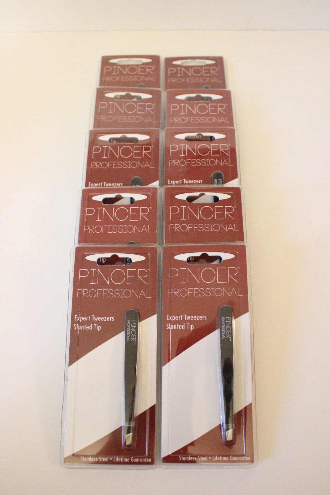 Pincer LOT of 10 Brand Slanted TIP Stainless Steel Tweezers Perfect Home First AID SPLINTERS