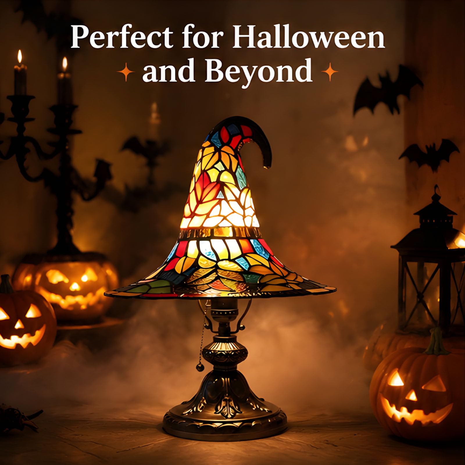Lampada da esposizione per cappello da strega di Halloween, 30 cm