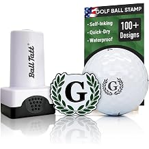 Monogram Golf Ball Stamp - Self-Inking Marker - Quick-Dry Permanent Marking Tool, No Leaks or Refills, Reusable & Waterproof Golfing Stamper - Ideal Gift for Golfers, Dads, Retirement.