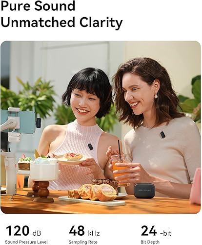 Miniatura 2 de Micrófono inalámbrico Hollyland Lark A1 Mini para iPhone y Android, 48kHz/24-bit, Cancelación Inteligente de Ruido de 3 Niveles, Micrófono para Negro