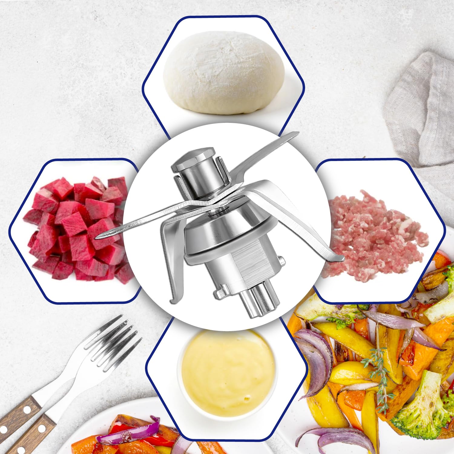 Juego de Cuchillas y Junta para Vorwerk Thermomix TM21 Robot de Cocina