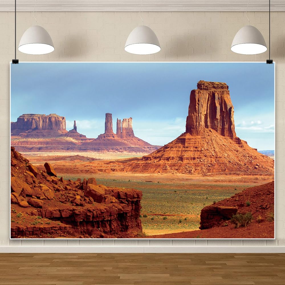 6x3m Gobi Desierto Telón de Fondo Roca Amarilla Piedra Montaña Cumpleaños Aventura Fotografía Fondo Naturaleza Paisaje Salvaje Oeste Viaje Foto Banner Retrato Foto Prop