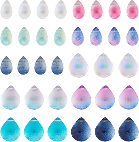 Miniatura 9 de Craftdady 220 cuentas de cristal facetado en forma de lágrima de color AB Briolette, cuentas de cristal checo, cuentas espaciadoras de gota de agua