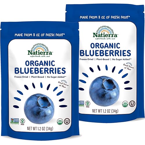 Miniatura 6 de NATIERRA Arándanos liofilizados prémium  Arándanos veganos y sin OMG  0.7 onzas (paquete de 1)