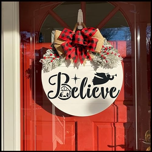 Miniatura 8 de 12 plantillas de Navidad para pintar en letreros de madera para porche, plantillas de Navidad de gran creencia, plantillas de pintura de pesebre