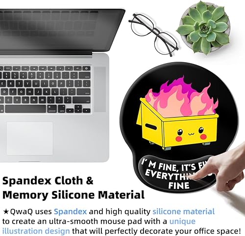 Miniatura 9 de Alfombrilla de mouse mejorada con reposamuñecas, dumpster on Fire ergonómica para juegos con soporte de muñeca, alfombrilla de mouse de computadora