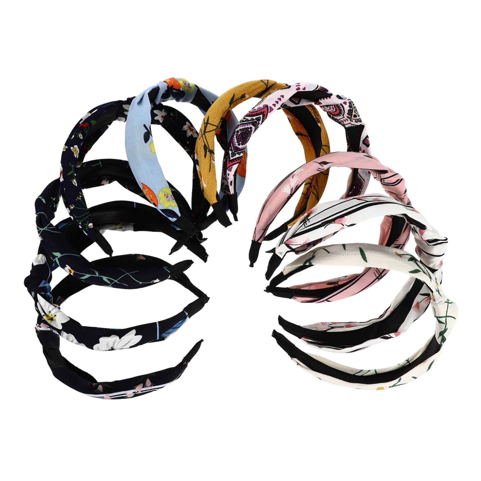 10 piezas Diademas de Tela Floral para Lavado Facial y Maquillaje Accesorios Elásticos Prácticos y Decorativos para Mujer y Niñas