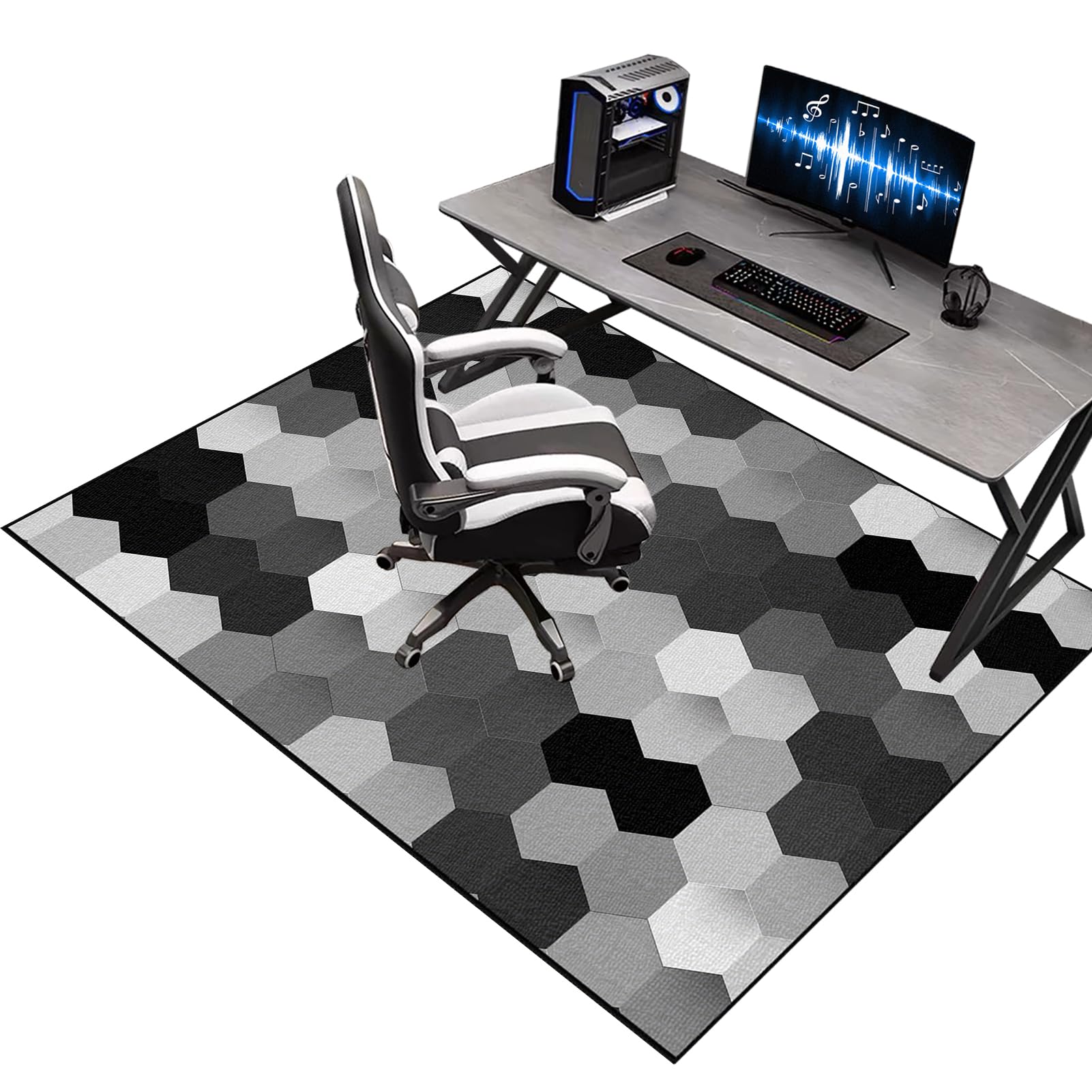 Carpet Floor Gaming Office Desk Gamer Carpet Chair Office Gaming 80 x 120 cm Mat Floor Protector Chair Wheels Floor Protector for Office Chair Mats Washable