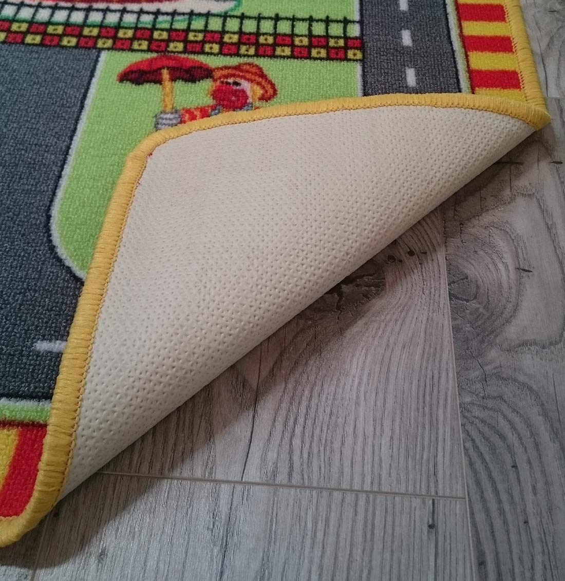 Zirkus Kinderteppich - 130 x 200 cm | Straßenspielmatte mit Zirkus | Zirkuswelt Kinderzimmermatte | rutschfest, Saum | CE-Normen