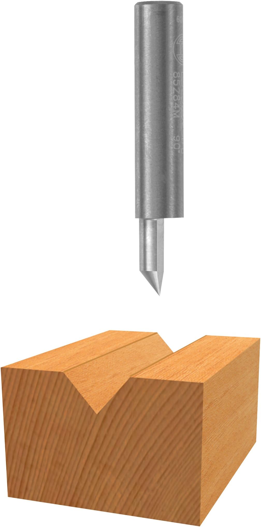 Bosch 85219MC 9/16" Carbide Tipped V-Groove & Scoring Router Bit - Professional Woodworking Tool