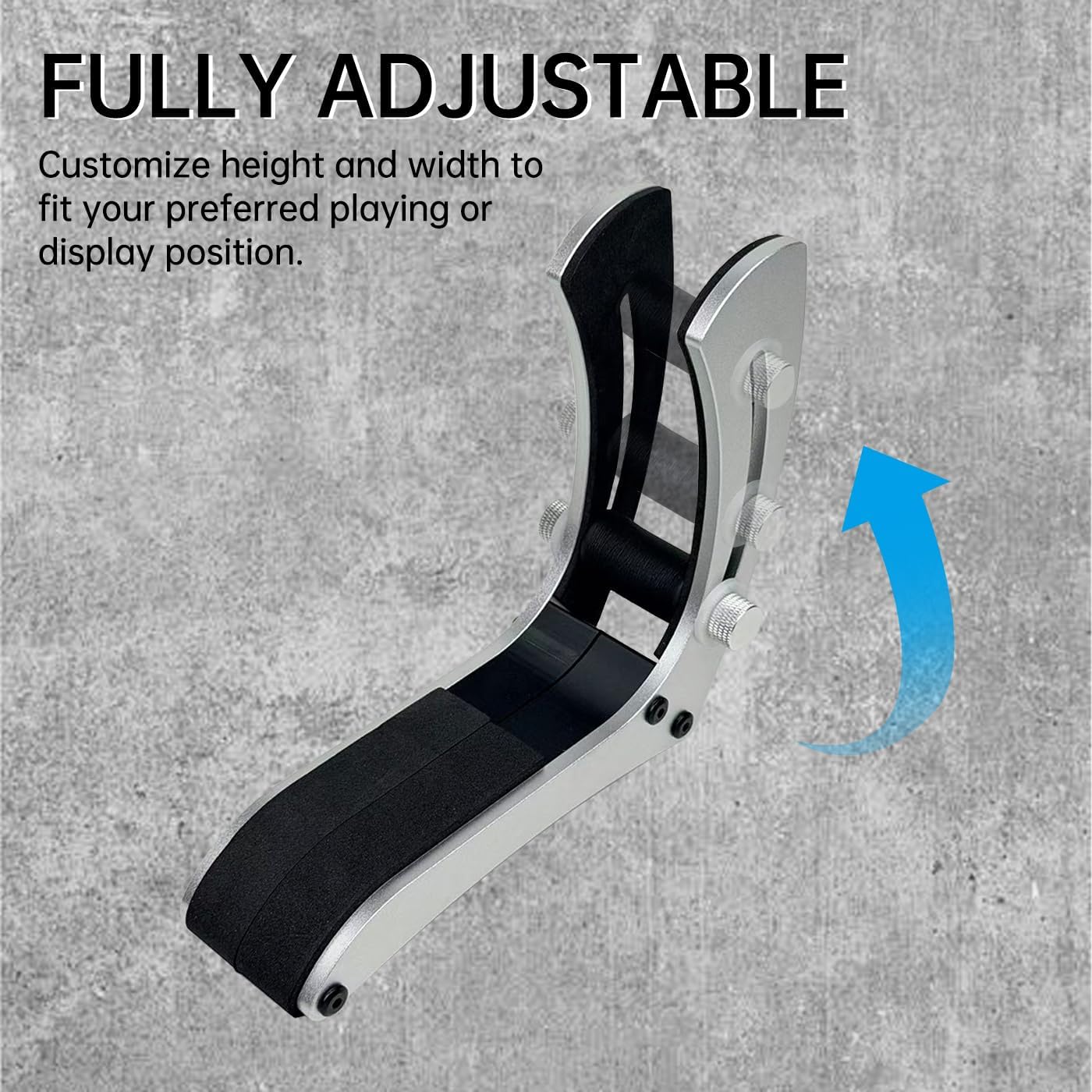 Guitar Support Electric Guitar Rest Adjustable Aluminum Alloy Material Professional Electric Guitar Footstool Leg Stand Guitar Lifter for Guitar Players (Silver)